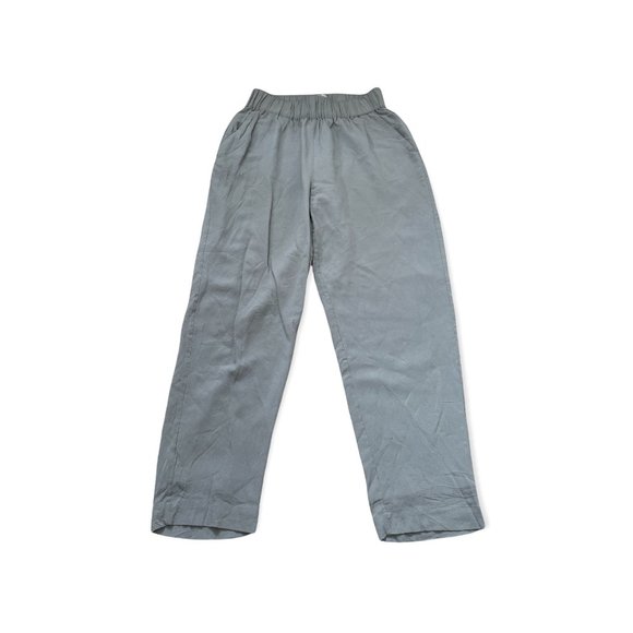 Grana Pull On Pants XS Short Petite XS PXS Gray Silk Lagenlook Straight Leg - Picture 3 of 9
